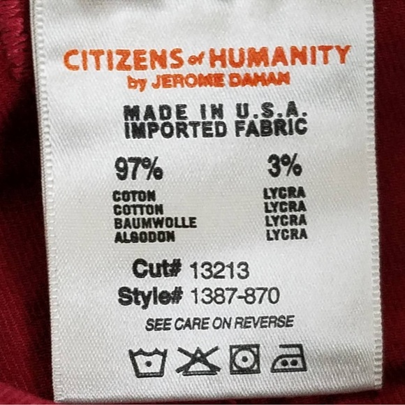 Citizens Of Humanity Angie Super Flare Bell Bottom Jeans In Crimson - Picture 10 of 10